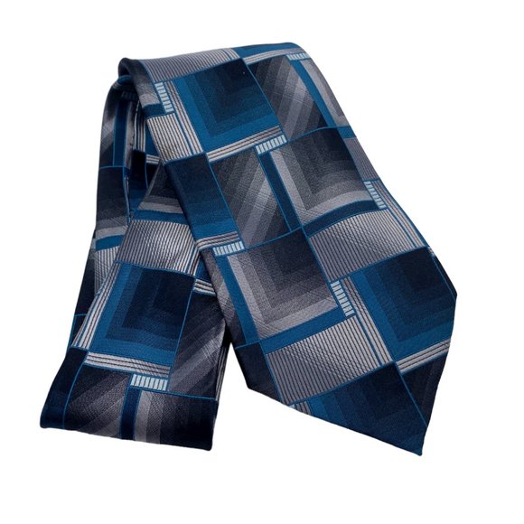 Liz Claiborne Other - CONCEPTS by Liz Claiborne Blue Gray Geometric Silk Tie
